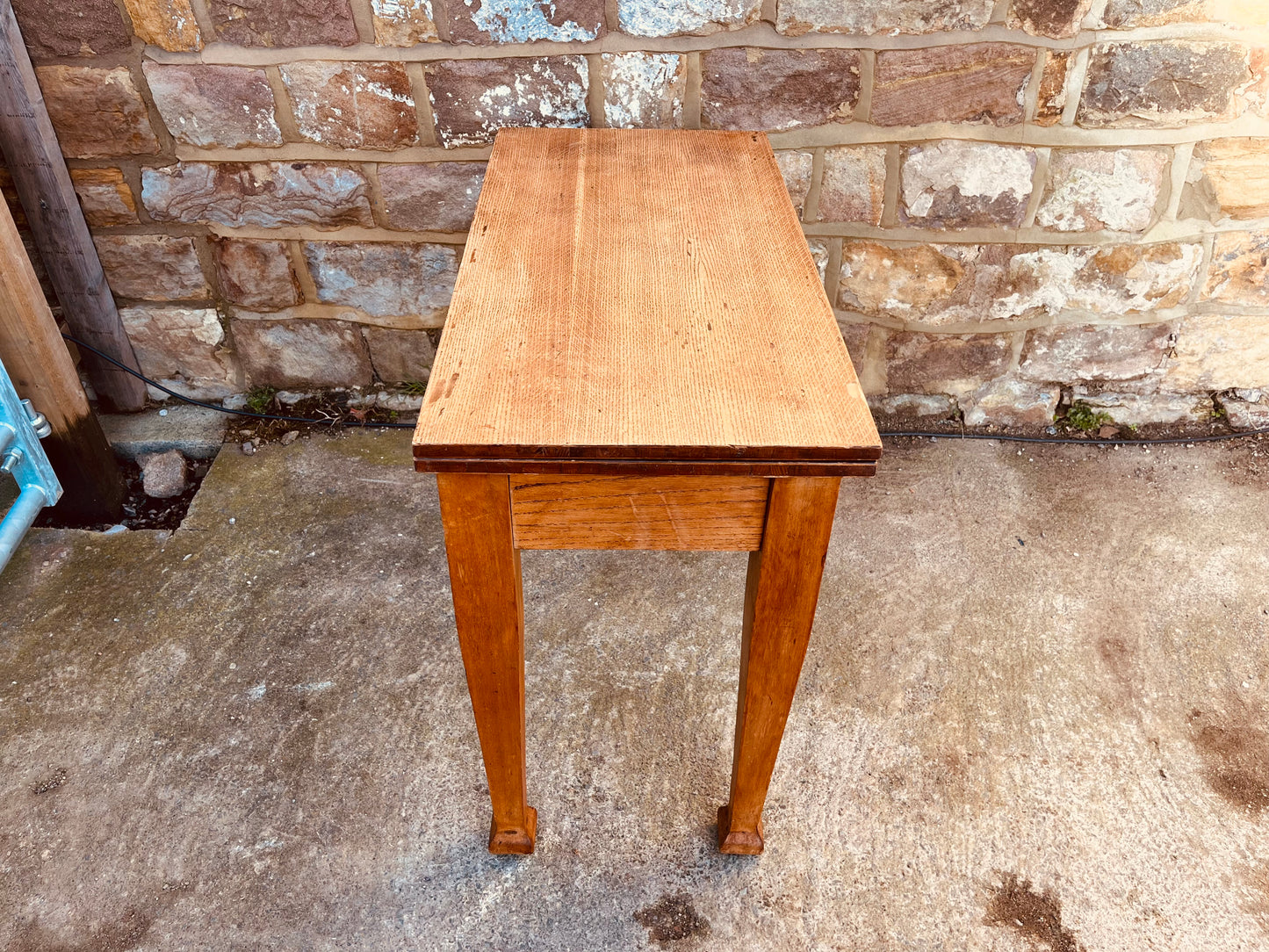 Vintage Solid Wood Drop-Leaf Dining Table