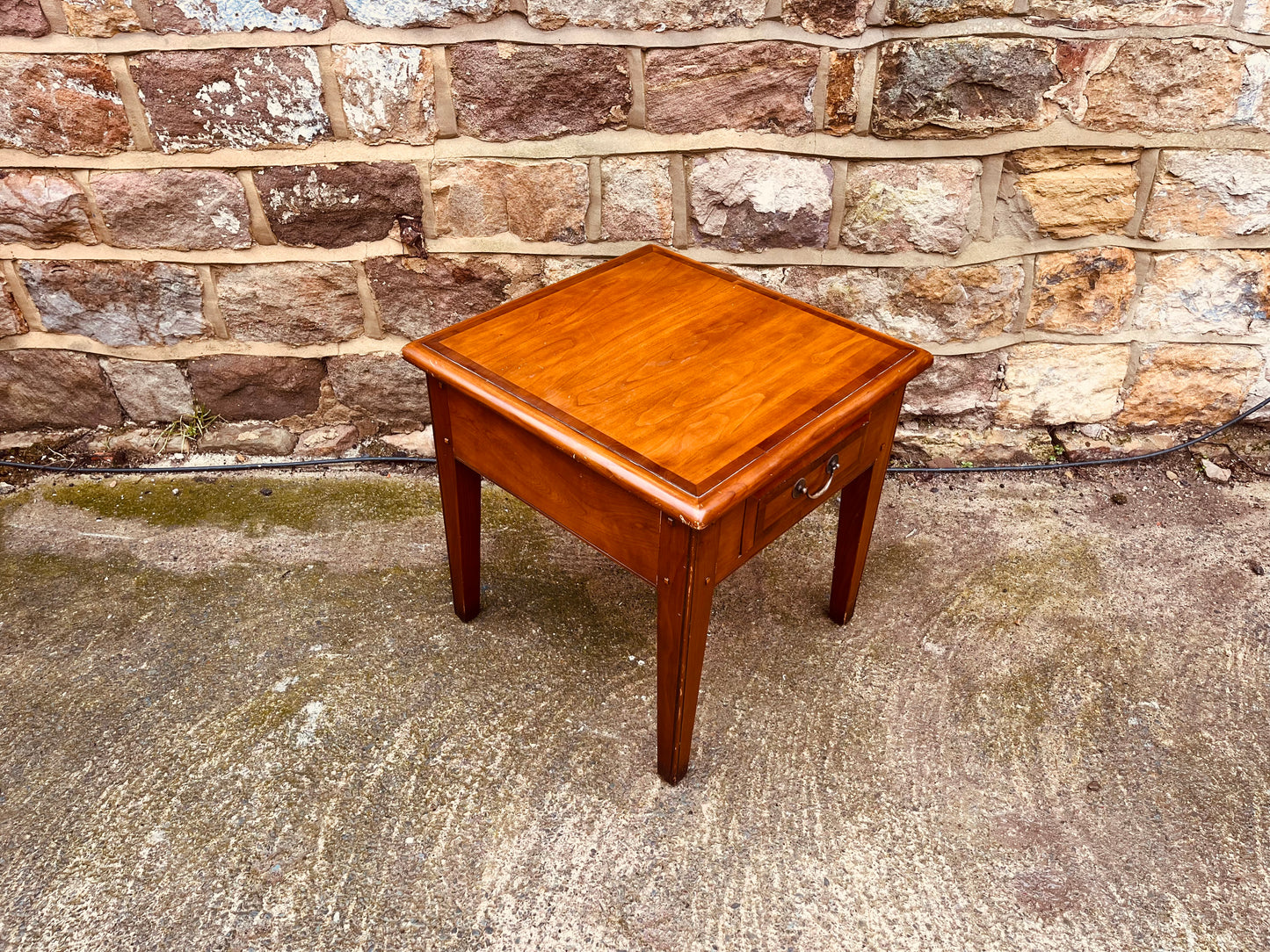 Petite Vintage Georgian Style Lamp Table – Single Drawer Country House Bedside Table