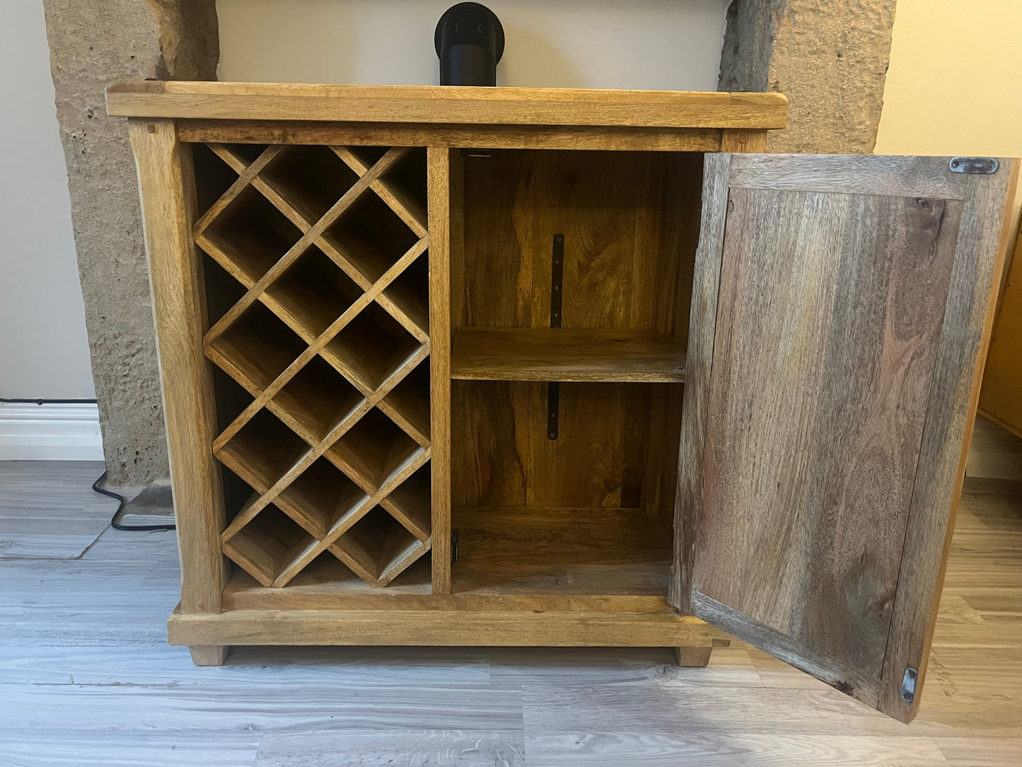 Solid Mango Wood Wine Cabinet / Sideboard