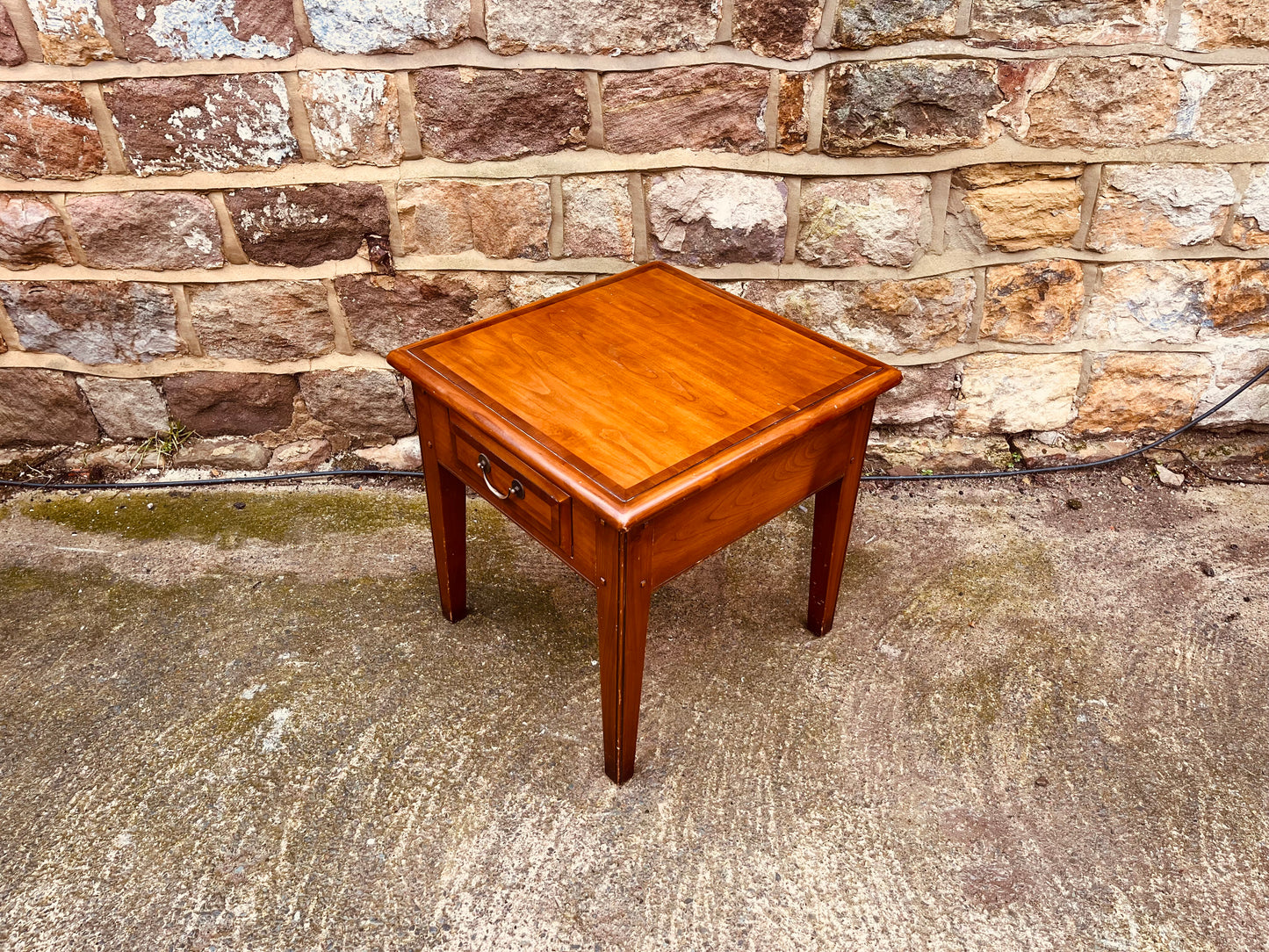 Petite Vintage Georgian Style Lamp Table – Single Drawer Country House Bedside Table