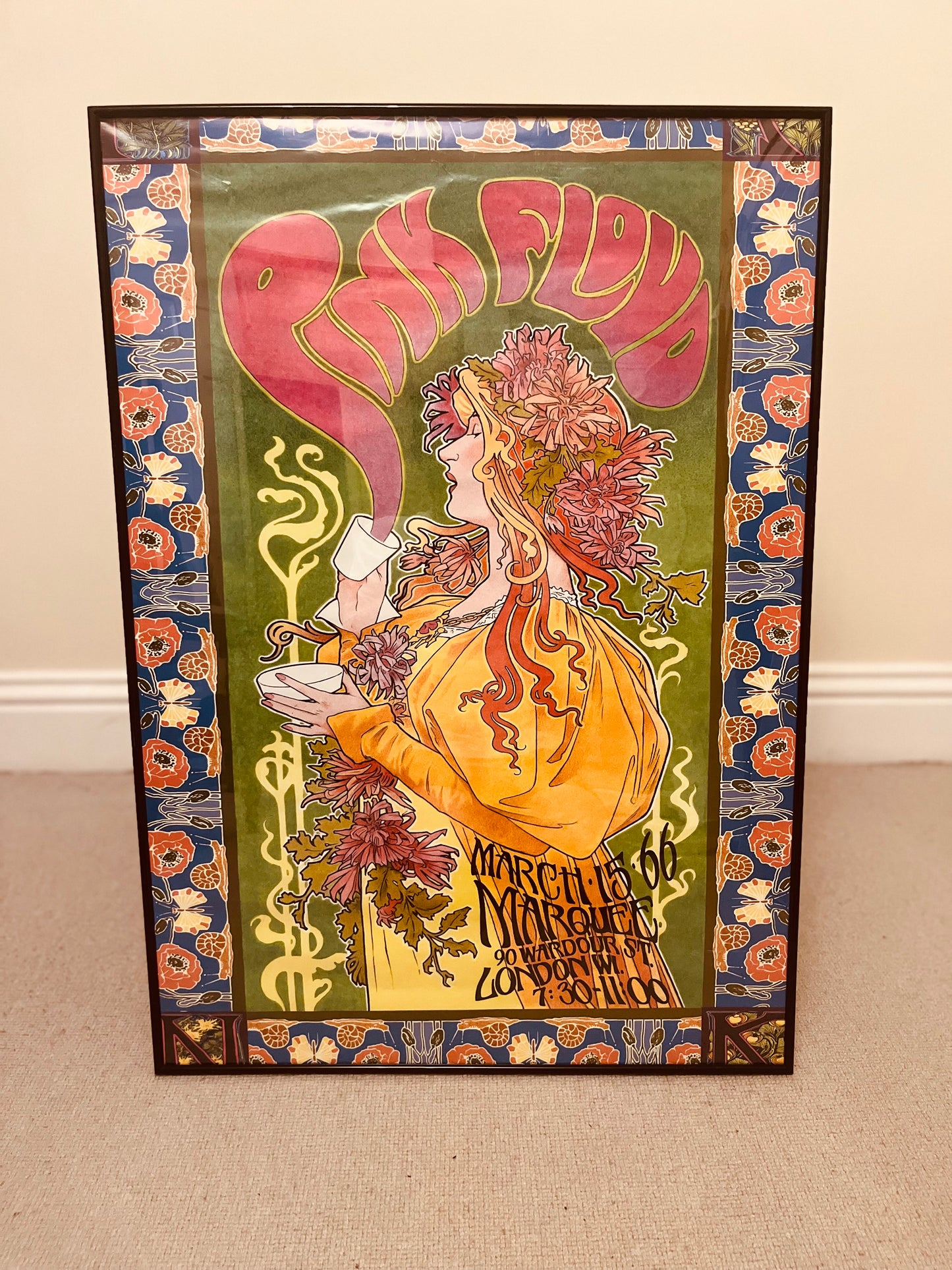 Framed Pink Floyd Poster Set – Dark Side of the Moon 1973 & Marquee Club 1966 Vintage Wall Art