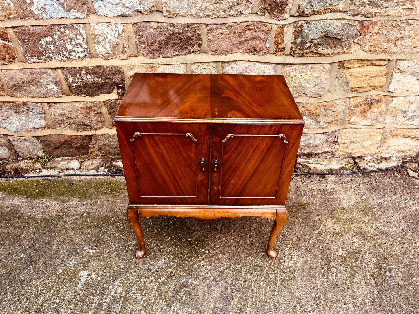 Vintage Mahogany Side Cabinet on Cabriole Legs