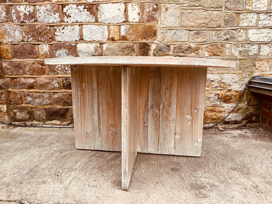 Handcrafted Solid Wood Round Dining Table – Natural Sanded Finish