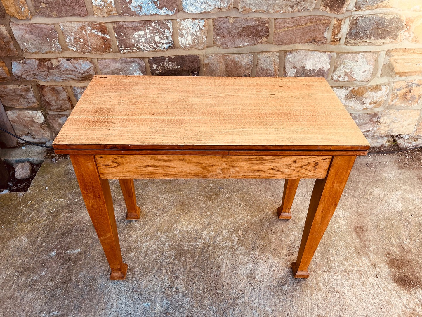 Vintage Solid Wood Drop-Leaf Dining Table