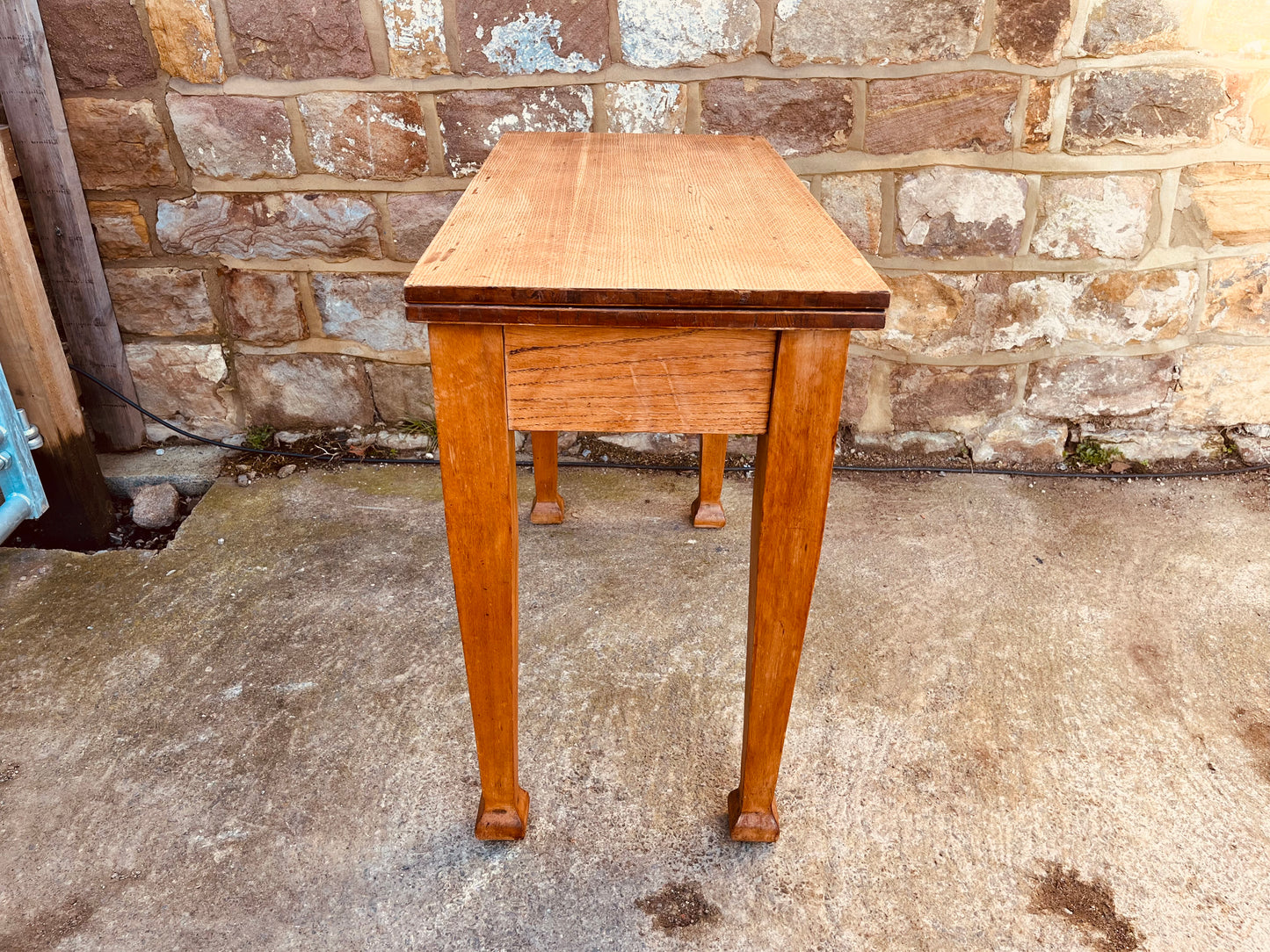 Vintage Solid Wood Drop-Leaf Dining Table