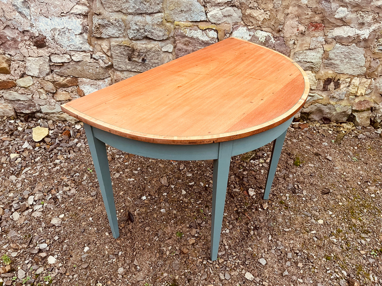 Vintage Half Moon Console Table – Painted Demi-Lune Hall Table