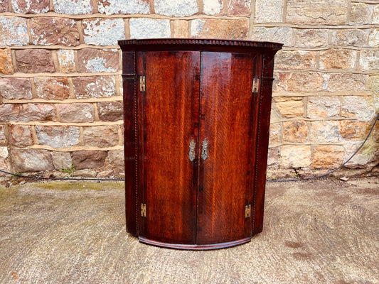 Antique Bow Front Corner Cupboard