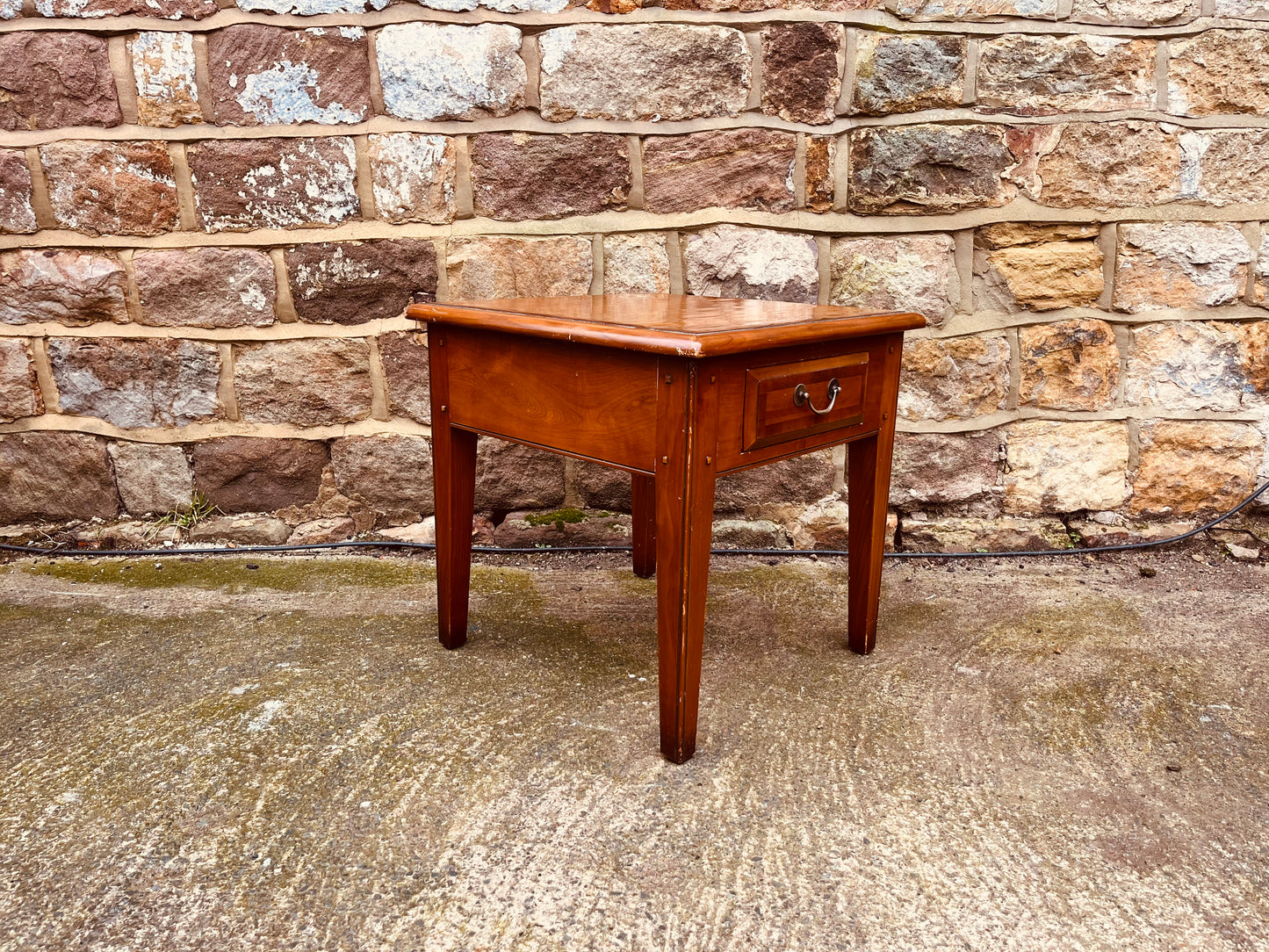Petite Vintage Georgian Style Lamp Table – Single Drawer Country House Bedside Table