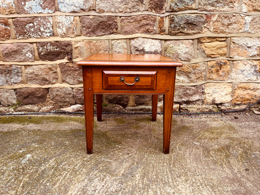 Petite Vintage Georgian Style Lamp Table – Single Drawer Country House Bedside Table