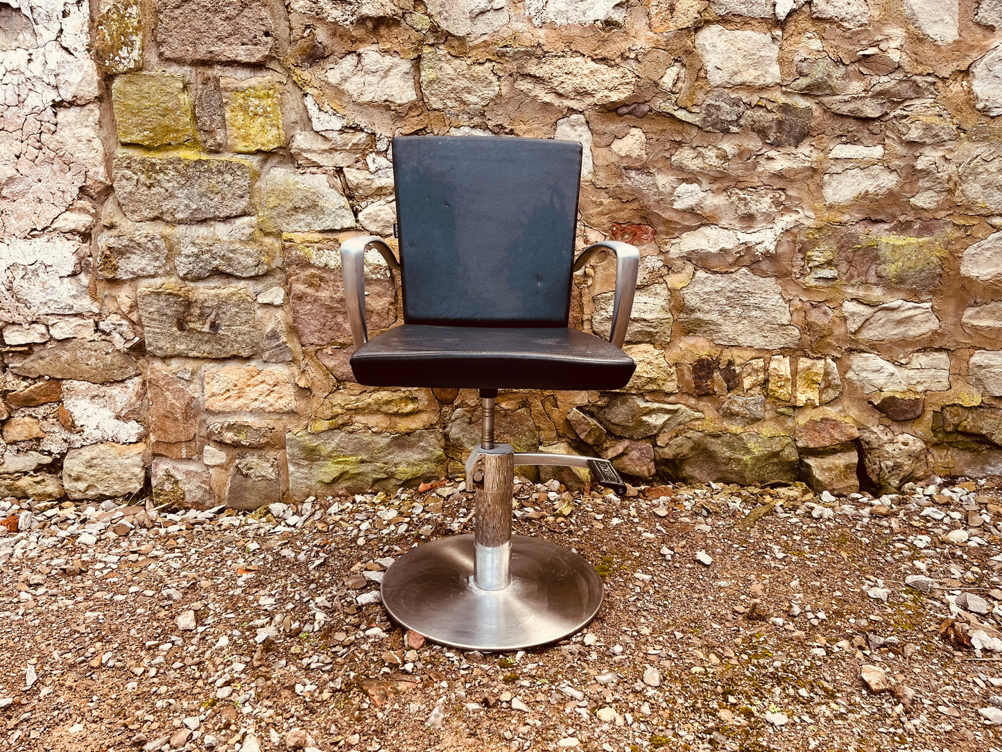 REM Hydraulic Salon Chair | Professional Barber & Styling Chair | Black Upholstery with Chrome Pedestal