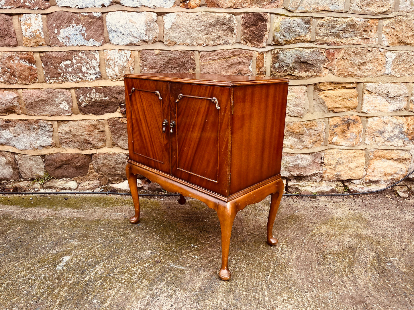 Vintage Mahogany Side Cabinet on Cabriole Legs