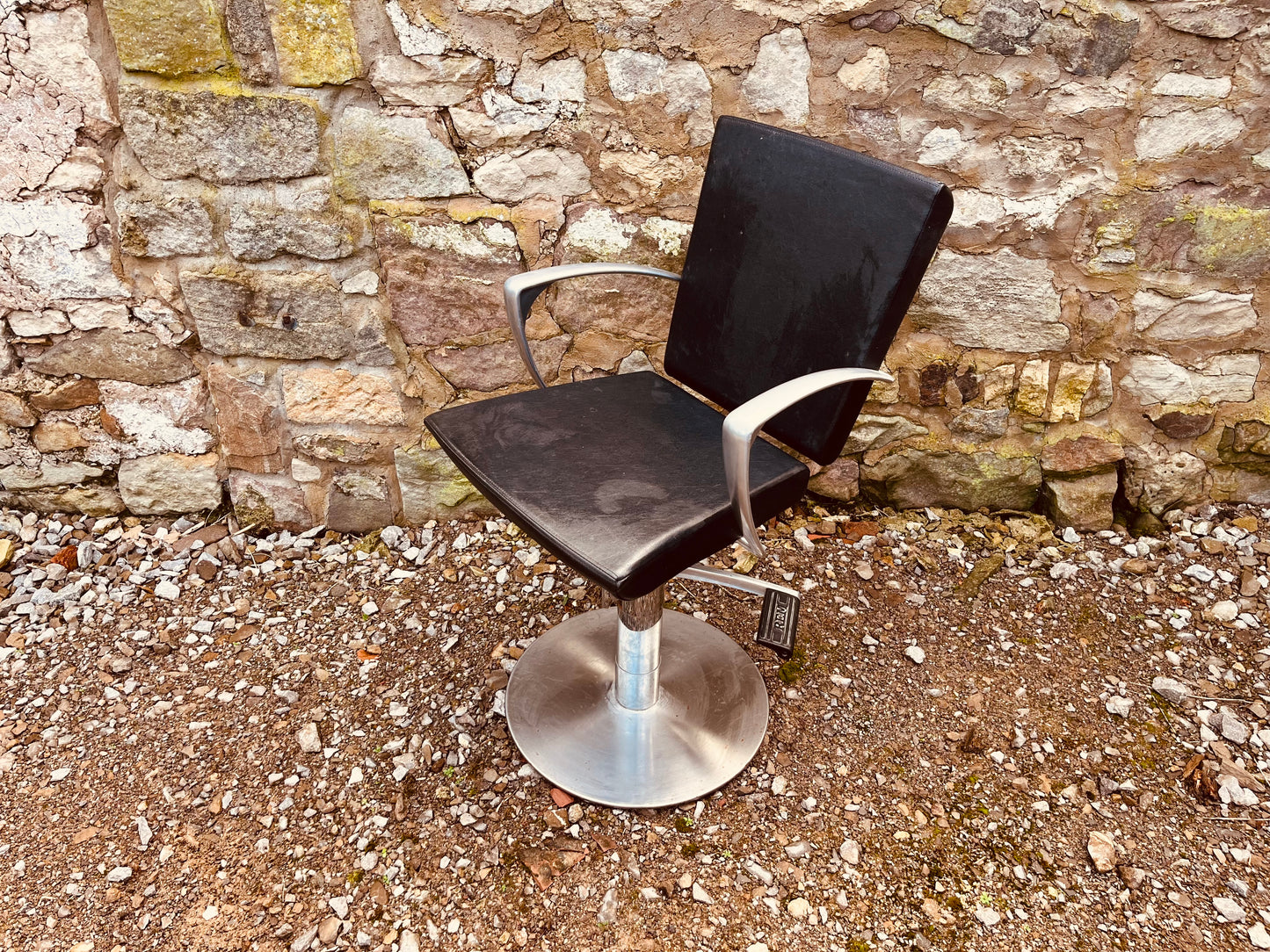 REM Hydraulic Salon Chair | Professional Barber & Styling Chair | Black Upholstery with Chrome Pedestal