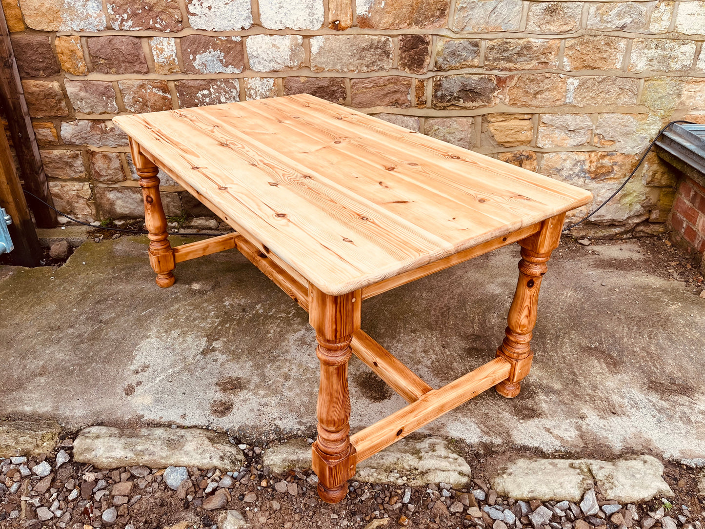 Solid Pine Farmhouse Dining Table