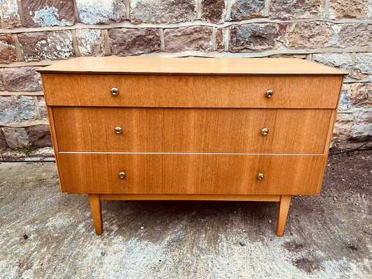 Mid-Century Teak Chest of Drawers – 4-Drawer Vintage Unit
