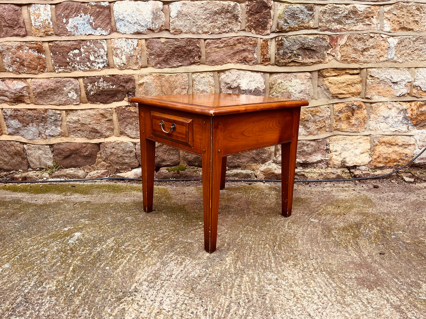 Petite Vintage Georgian Style Lamp Table – Single Drawer Country House Bedside Table