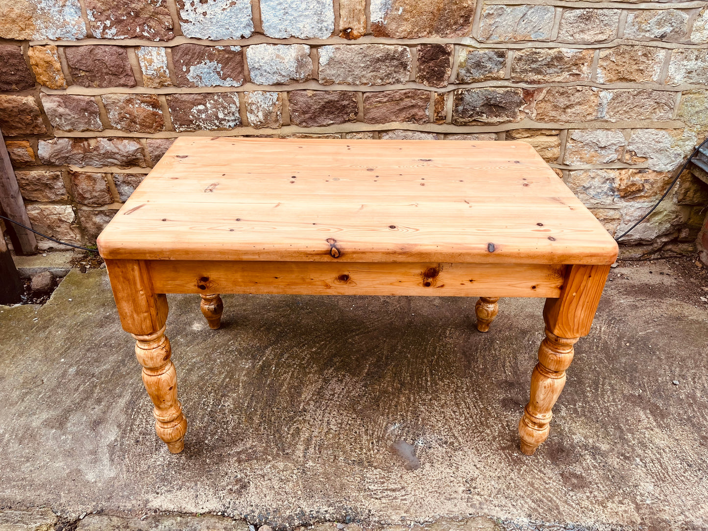 Solid Pine Farmhouse Dining Table