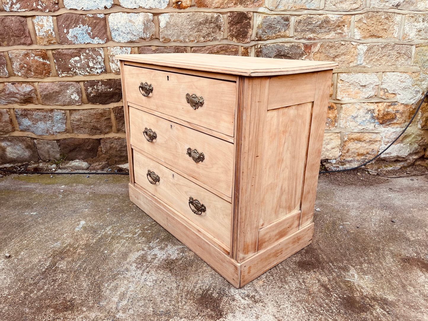 Stripped Pine Chest of Drawers – Solid Wood Vintage Storage