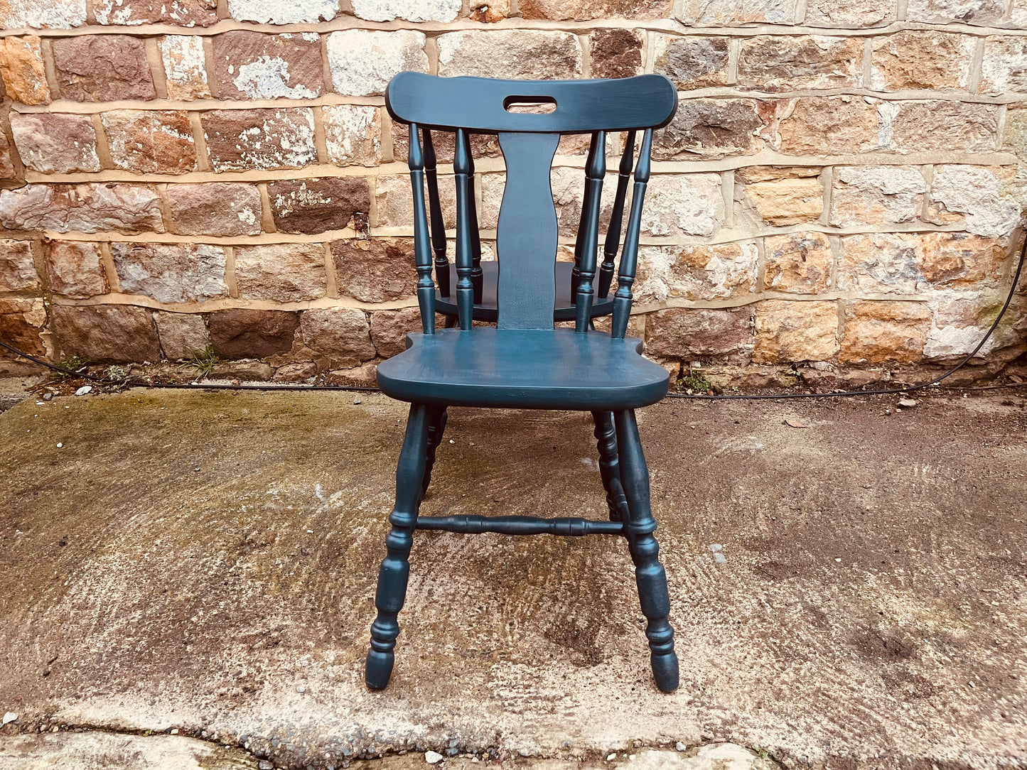 Vintage Farmhouse Spindle Back Chairs (Pair)