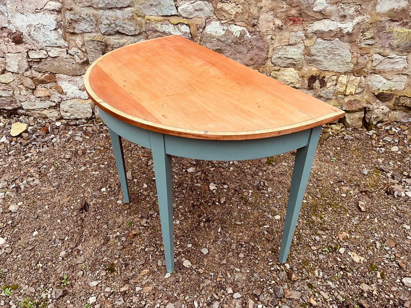 Vintage Half Moon Console Table – Painted Demi-Lune Hall Table