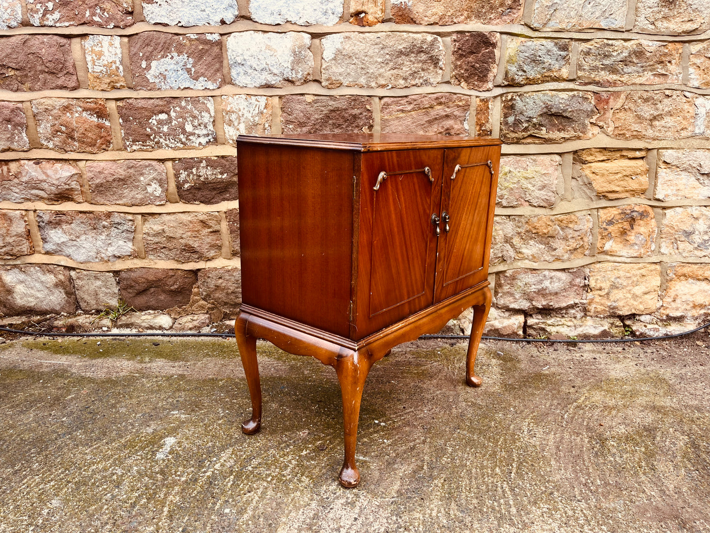 Vintage Mahogany Side Cabinet on Cabriole Legs