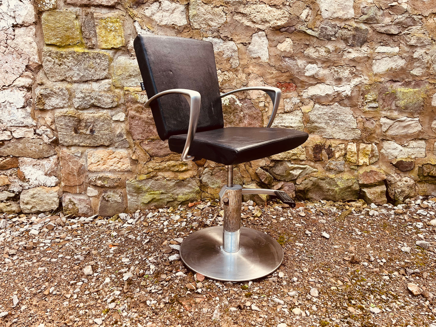 REM Hydraulic Salon Chair | Professional Barber & Styling Chair | Black Upholstery with Chrome Pedestal
