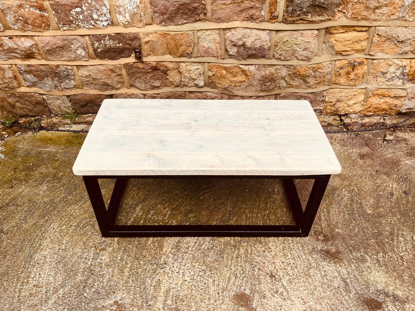 Industrial Wood & Metal Coffee Table – Handmade Modern Rustic Furniture