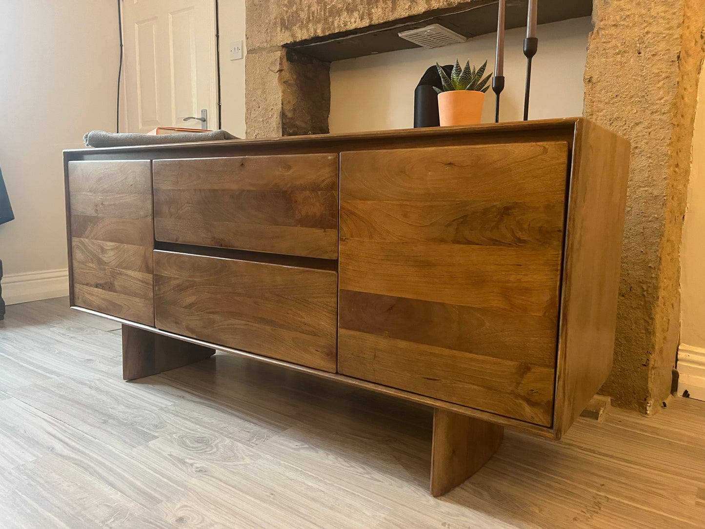 Solid Wood Mid-Century Sideboard / Modern Minimalist Credenza